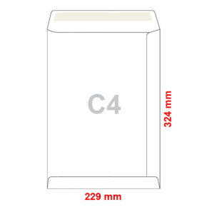 Obálky C4 229x324 mm tašky ofset samolepiace, 250 ks