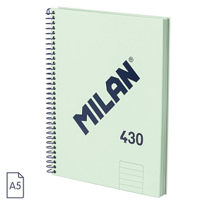 Blok linajkový so špirálou A5 MILAN 80 listov, zelený