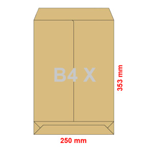 Obálky B4 X  250x353 mm dno tašky hnedé, 5 ks - nie sú samolepiace