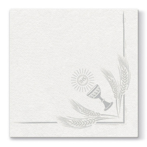 Obrúsky PAW AIRLAID L 40x40cm My First Communion Silver