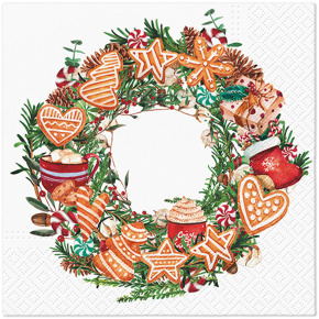 Obrúsky PAW L 33x33cm Gingerbread Wreath Obrúsky PAW L 33x33cm Gingerbread Wreath