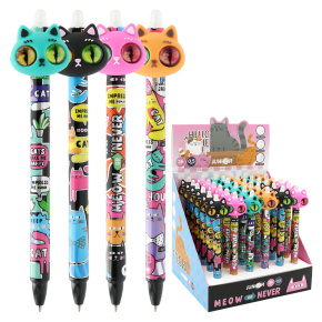 Pero gélové /gumovacie JUNIOR Meow 0,5 mm - modrá náplň