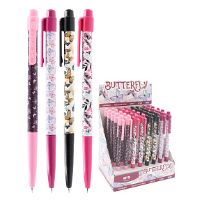 Pero guľôčkové M&G Butterfly 0,7 mm Motýľ, modrá náplň (mix /cena 1ks)