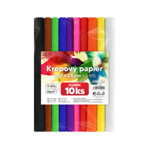 Krepový papier JUNIOR 200x25 cm CLASSIC (sada 10 ks)
