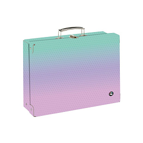 Detský kufrík lamino hranatý A4 OXY NEXT Ombre Pink
