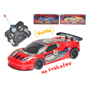 R/C auto športové 23cm plné funkcie na batérie so svetlom 40MHz 3farby v krabičke