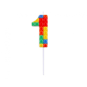 Sviečka tortová - číslica "1" Blocks 10,5 cm
