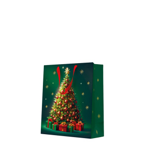 Darčeková taška stredná - Classic Christmas tree 20x10x25 cm