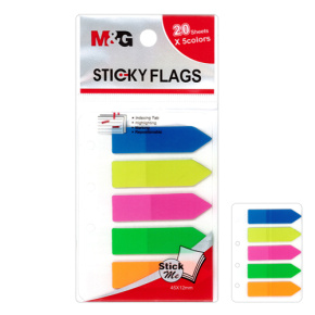 Záložka lepiaca PVC 5 x 20 listov NEON