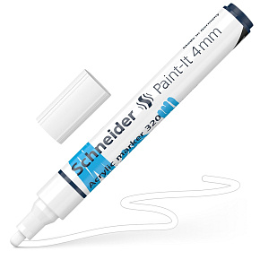 Popisovač Schneider Paint-It 320 Acrylic Marker 4 mm - biely