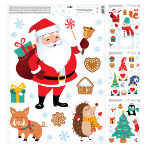 Adhézne nálepky JUNIOR 30x42 cm - Detská vianočná edícia (mix /cena 1 bal.) Adhézne nálepky JUNIOR 30x42 cm - Detská vianočná edícia (mix /cena 1 bal.)