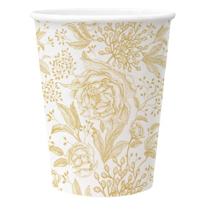 Papierový pohár PAW Eco 250 ml Rose Peonies / 8 ks