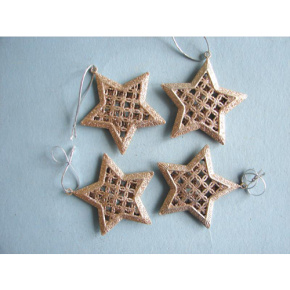Dekorácia závesná - Hviezda Glitter 9,5 cm, 1ks