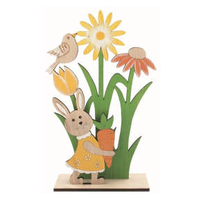 Dekorácia zajačica s mrkvou 12,5 x 20,5 x 4,5 cm na postavenie
