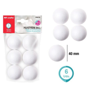 Guľa - polystyrénová 4 cm /6 ks Guľa - polystyrénová 4 cm /6 ks