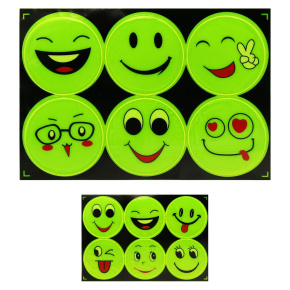 Samolepky reflexné PVC (mix 6 ks smajlíkov) Samolepky reflexné PVC (mix 6 ks smajlíkov)