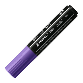 Akrylový popisovač STABILO FREE Acrylic T800C Klinový hrot 4-10 mm - fialový