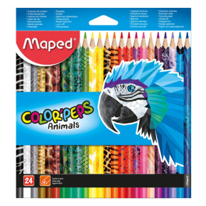 Pastelky trojhranné MAPED "COLOR'PEPS ANIMAL" sada 24 ks