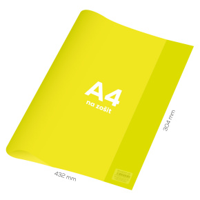 Obal na zošit A4 PVC 432x304 mm Neon Color - transparentný/žltý