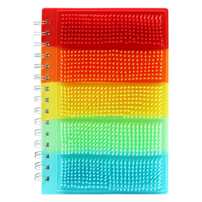 Zápisník pre deti A5 štvorčekový s masážnymi prvkami na obálke