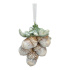 Vianočná dekorácia žalude s lístkami 5x4x7 cm, so stuhou na zavesenie