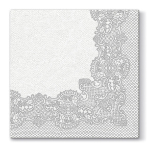 Obrúsky PAW AIRLAID L 40x40cm Royal Lace Silver