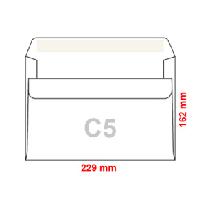 Obálky C5 162x229 mm samolepiace s krycou páskou, 1000 ks