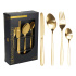 Príborový set - nerezový/zlatý so sneh. vločkami, sada 16 ks