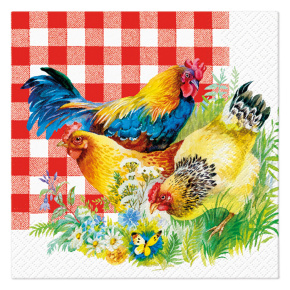 Obrúsky PAW L 33x33cm Chicken Couple