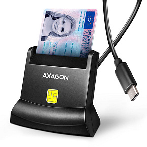 AXAGON CRE-SM4NC, USB-C čítačka kontaktných kariet ID card (eID klient), stojanková, kábel 1.2 m AXAGON CRE-SM4NC, USB-C čítačka kontaktných kariet ID card (eID klient), stojanková, kábel 1.2 m