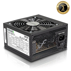 EVOLVEO Pulse 500ATX, zdroj 500W, ATX, tichý, bulk, záruka 3 roky, černý EVOLVEO Pulse 500ATX, zdroj 500W, ATX, tichý, bulk, záruka 3 roky, černý