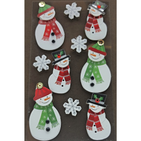 Vianočné nálepky Snehuliaci a snehové vločky Vianočné nálepky Snehuliaci a snehové vločky