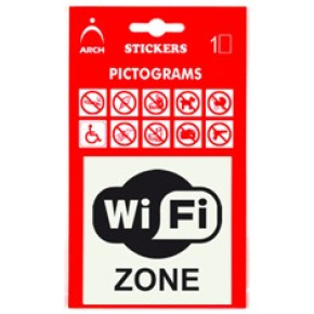 Informačná samolepka Wi-Fi ZONE (8 x 8 cm)