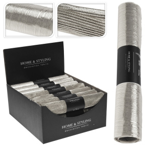 Organza látková 28x150 cm - vlnitý vzor, strieborná farba Organza látková 28x150 cm - vlnitý vzor, strieborná farba