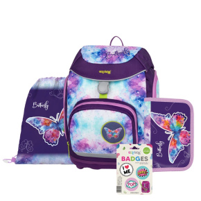 Školská taška (4-dielny set) OXY Sherpy - Motýľ