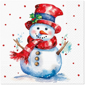 Obrúsky TaT 33x33cm Watercolor Snowman Obrúsky TaT 33x33cm Watercolor Snowman