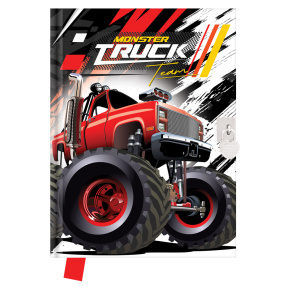 Pamätník JUNIOR 14x18 cm, 80 list. čistý so zámkom - Monster Truck Team