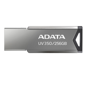 ADATA Flash Disk 256GB UV350, USB 3.2 Dash Drive, tmavě stříbrná textura kov ADATA Flash Disk 256GB UV350, USB 3.2 Dash Drive, tmavě stříbrná textura kov