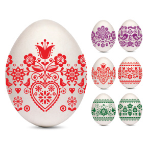 Košieľky na veľkonočné vajíčka 12 ks - folklórna farebná