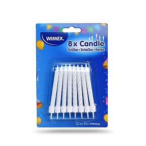 Sviečky narodeninové veľké so stojančekom 80mm /8ks/