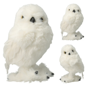 Dekorácia biela sova 18 cm, stojaca (mix /1 ks) Dekorácia biela sova 18 cm, stojaca (mix /1 ks)