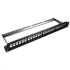 XtendLan Patch panel 19", 24 portů, neosazený, stíněný, černý, Cat5e/6/6A/7, odnimatelný  vyvazovák