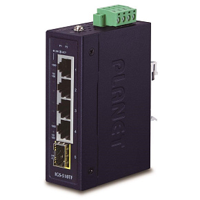 Planet IGS-510TF Switch průmyslový, 4x 1000Base-t, 1x SFP, dual power, 9-48VDC, -40 +75°C Planet IGS-510TF Switch průmyslový, 4x 1000Base-t, 1x SFP, dual power, 9-48VDC, -40 +75°C