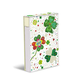 Trhací zápisník MAXI, zelené štvorlístky 10x14,7 cm Trhací zápisník MAXI, zelené štvorlístky 10x14,7 cm