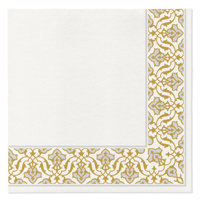 Obrúsky PAW AIRLAID 40x40 cm - Floral Frame Silver