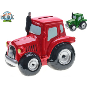 Kids Globe Farming pokladnička porcelánová traktor 15,5x11x13,8 cm - 2 farby