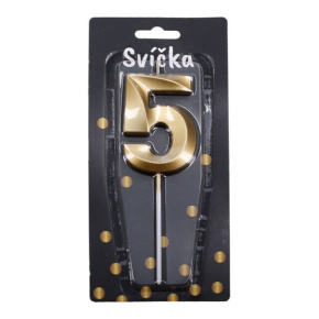 Sviečka tortová - Párty zlatá č. 5