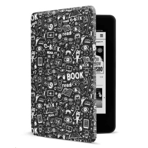 CONNECT IT puzdro pre Amazon NEW Kindle Paperwhite 4 (2018), čierne Doodle