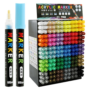 Prezentačný stojan Popisovač M&G Acrylic Marker 2 mm akrylový, 30 farieb x 6 ks