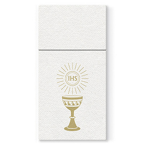 Vrecká na príbory PAW AIRLAID 40x40cm My First Communion Gold, 25 ks/bal